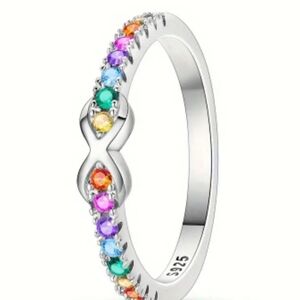 Women colorful ring size 8